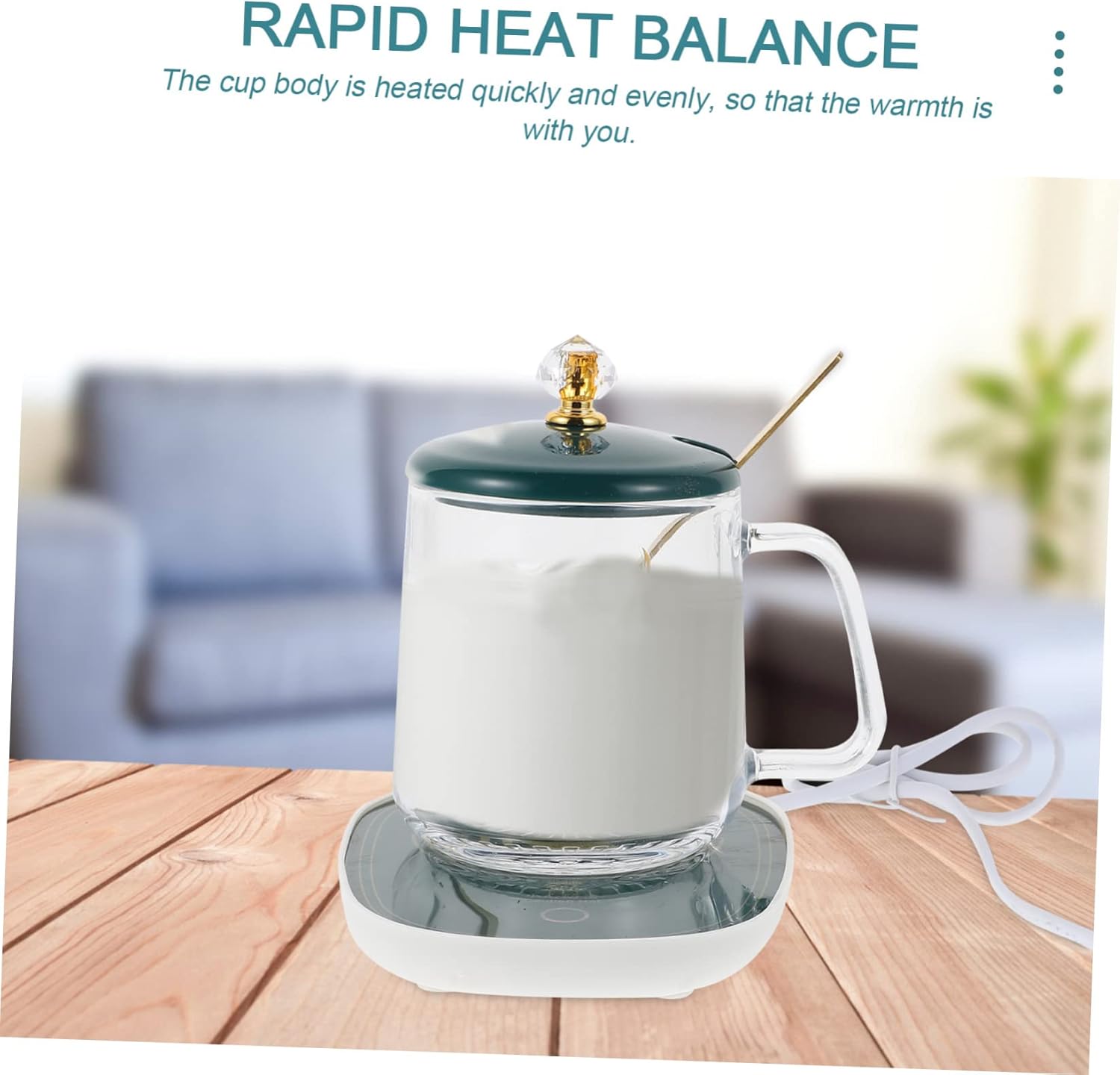 Mug Warmer Coaster Set Ceramic Heating Mug Pad Drink Cup Warmer Easy to Use Suitable for Beverage