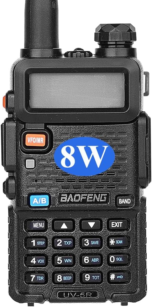 BF UV-5R 8-Watt Dual Band Two-Way Radio (144MHz-146MHz VHF & 430MHz-440MHz UHF) Includes Full Kit, Black