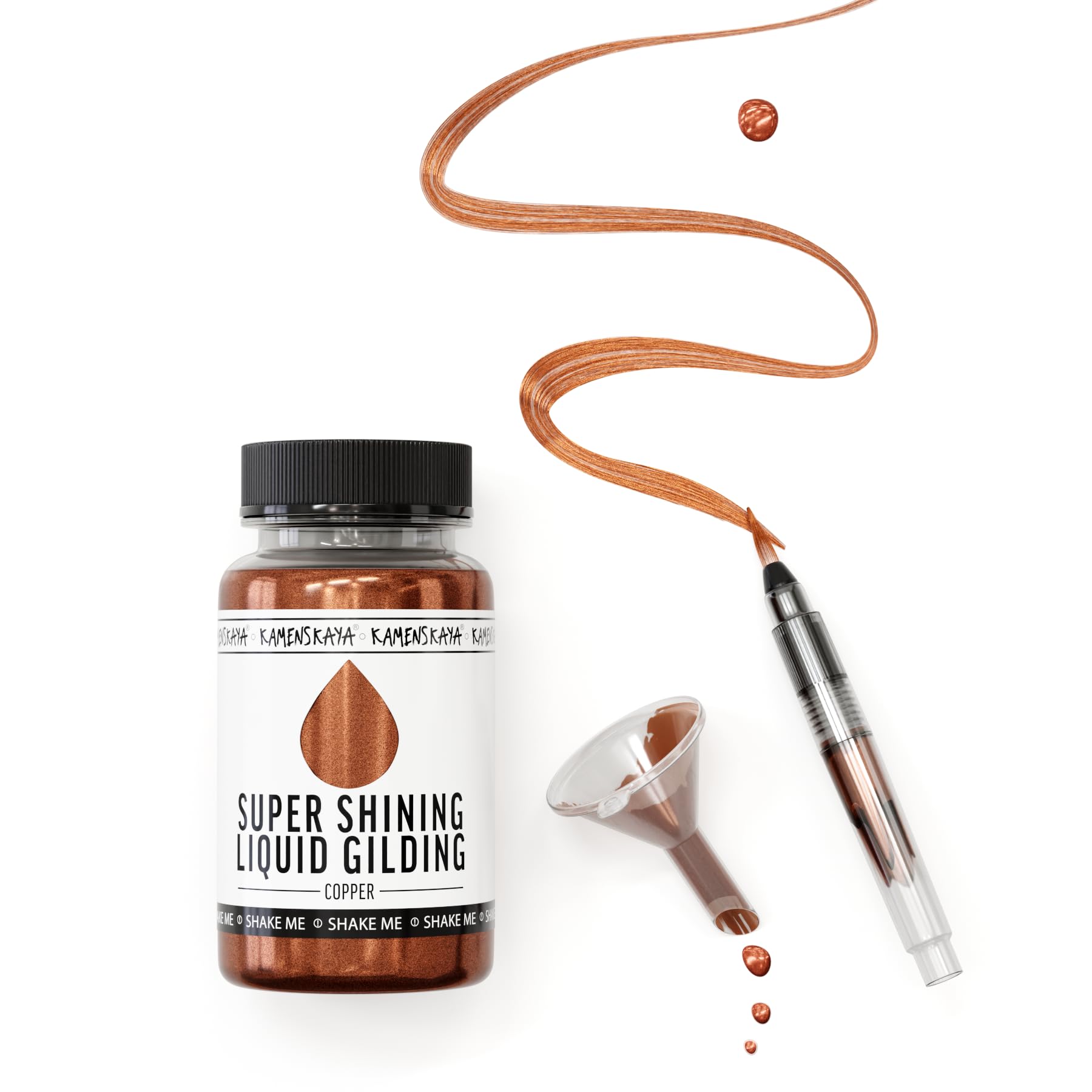 Kamenskaya Bronze Liquid Copper Leaf Paint: Alcohol Based Fast Drying Copper Liquid Gilding, 3.38 Fl Oz (100 Ml)