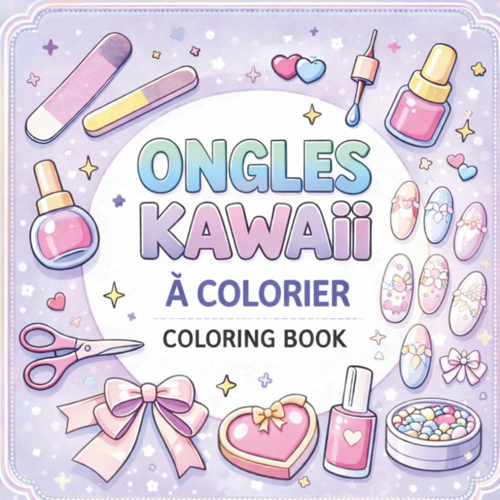 Ongles kawaii à colorier: coloring book