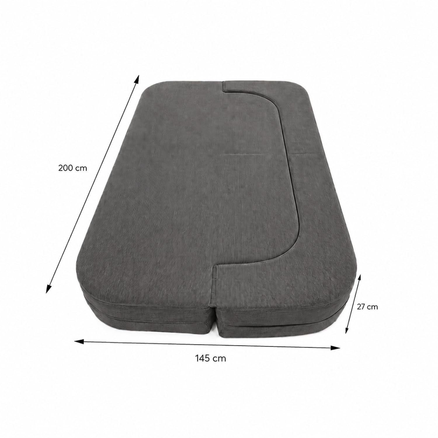 Canapé Compressé Convertible WATFORD 2 Places 115 cm Gris Polyester