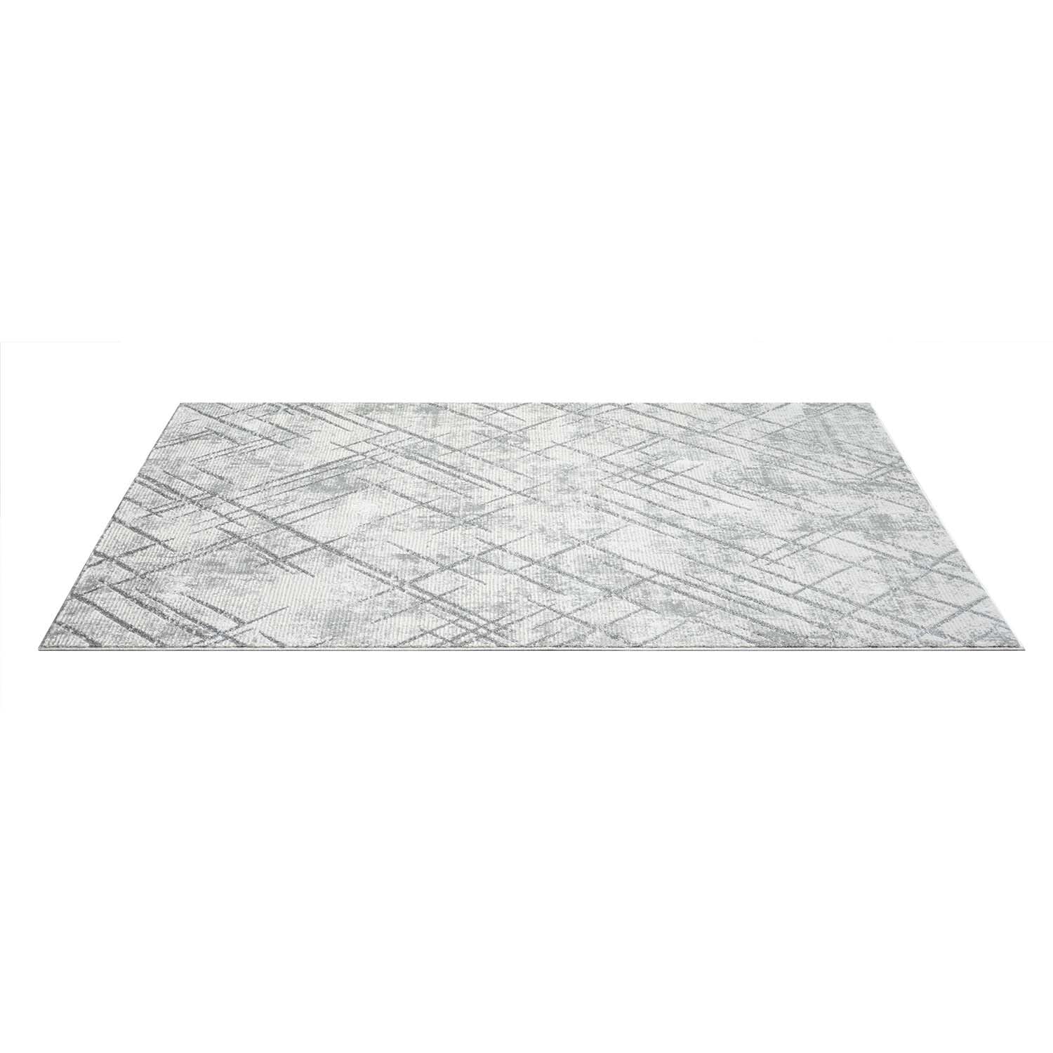 carpet city Teppich Wohnzimmer - Grau - 160x230 cm - Klassisch Modern - Vintage-Optik, Meliert, Used-Look - Teppiche Kurzflor Schlafzimmer, Esszimmer
