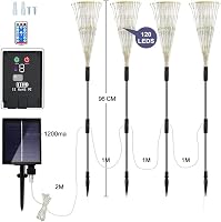 BootyBay Napelemes Kerti Lámpa Szett - 4db 120 LED Tűzijáték Fényhatás, Távirányítóval, 8 Világítási Móddal, Vízálló Kültéri Dekoráció 3