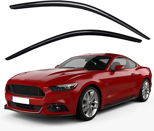 Lightronic WV92359 Deflectores de visera lateral de montaje exterior, protectores de lluvia, humo oscuro, juego de 2 piezas, se adapta a Ford