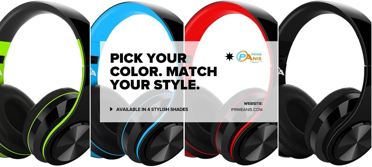 Gaming Headphones, Wireless Bluetooth Over-Ear, Black with Color Accents, Built-in Mic, HiFi Stereo Sound, Foldable Design-Gaming Headset (Sky Blue)