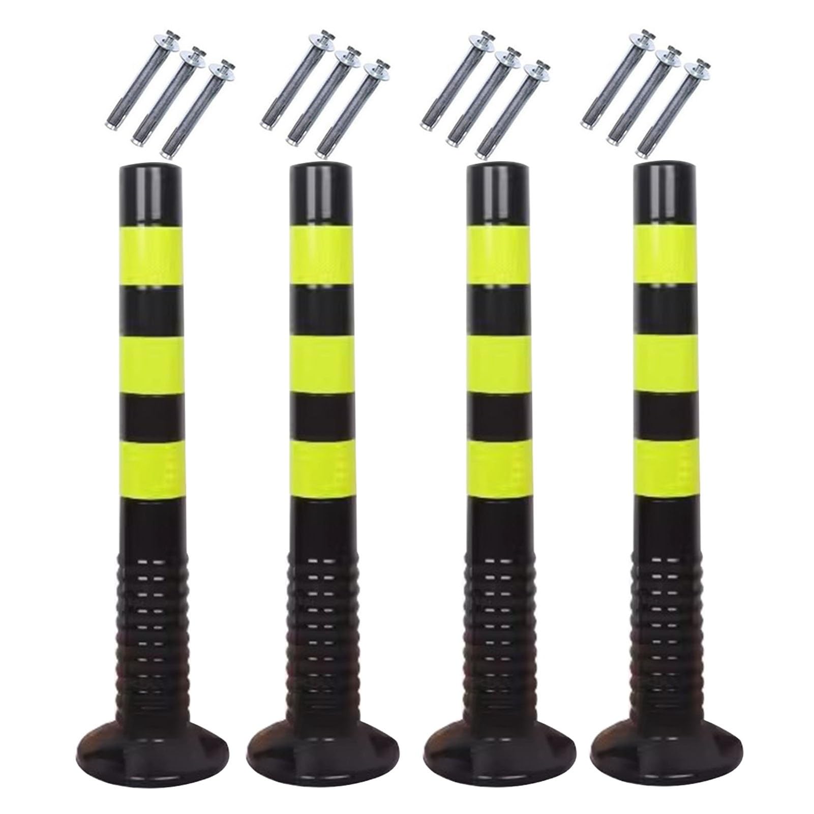 WQPMNYG Parking Bollards - 77cm Flexible Traffic Delineator Post Cones for Driveway and Garage Safety Barrier