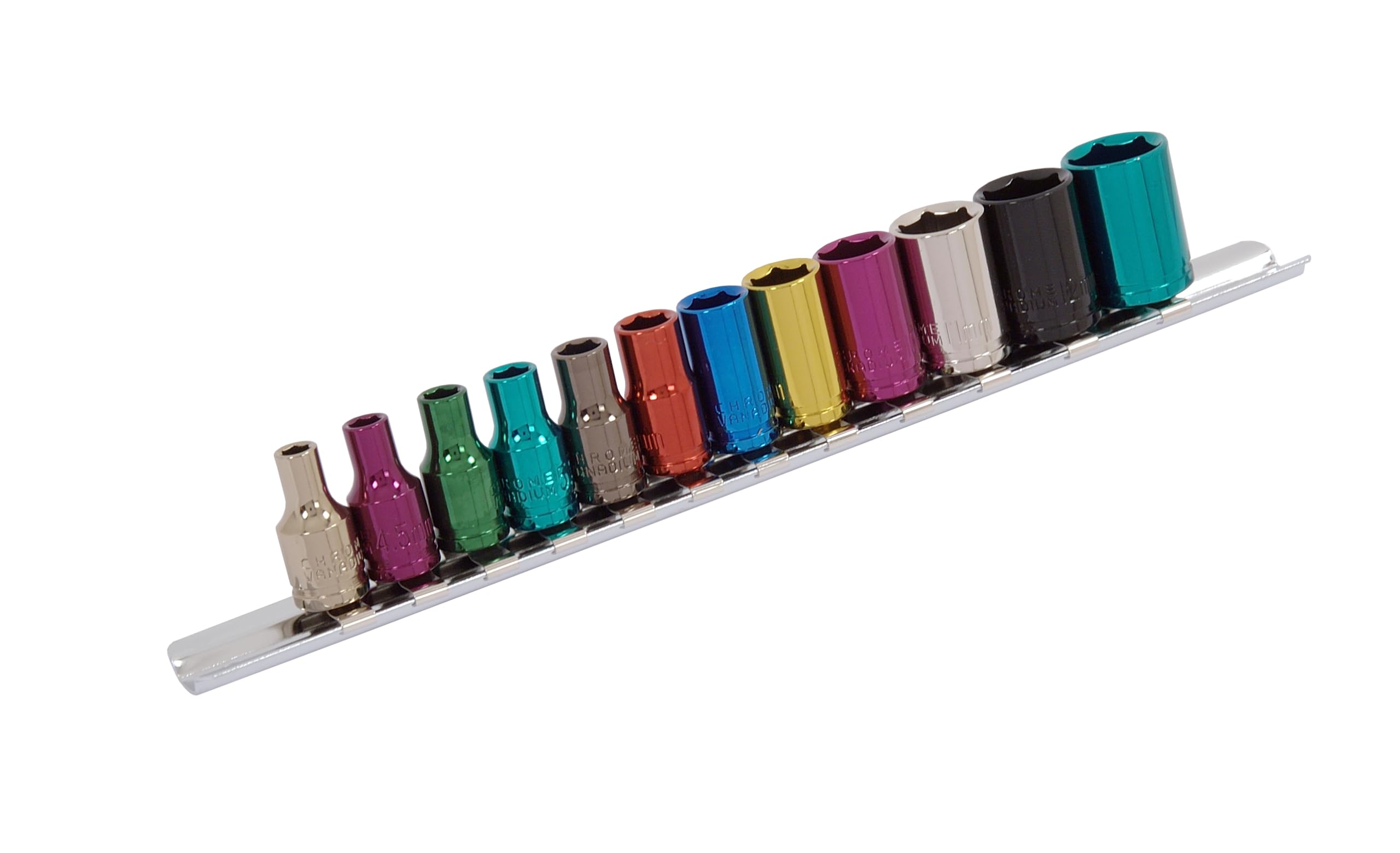 Neilsen Ct0905 12 Piece 1/4" Dr Multi-Coloured Sockets
