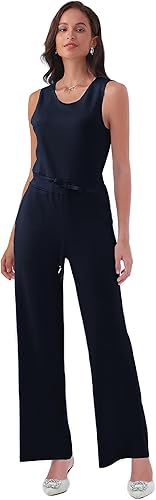 Klamay Air Essentials - Overol casual de verano para mujer, sin mangas, pierna ancha, con vuelo