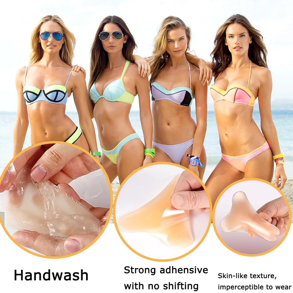 4 Pack Camel Toe Concealer,Camel Toe Underwear for Women,Anti Camel Toe Cover Silicone Insert,Reusable Camel Toe Hider,Silicone Camel Toe Pads for Women,Camel Toe Cover for Leggings Swimsuits all