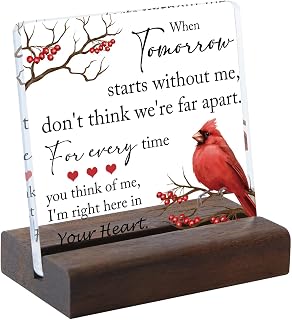 Sympathy Gifts, Memorial Gifts for Loss of Loved One Condolence Grief Bereavement Present in Memory of Mother Father Husband Wife - Clear Plaque Sign With Wooden Stand (style 4）