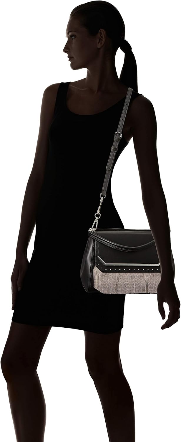 Calvin Klein Tessie Calf Split Leather Top Handle Cain Flap Over Satchel