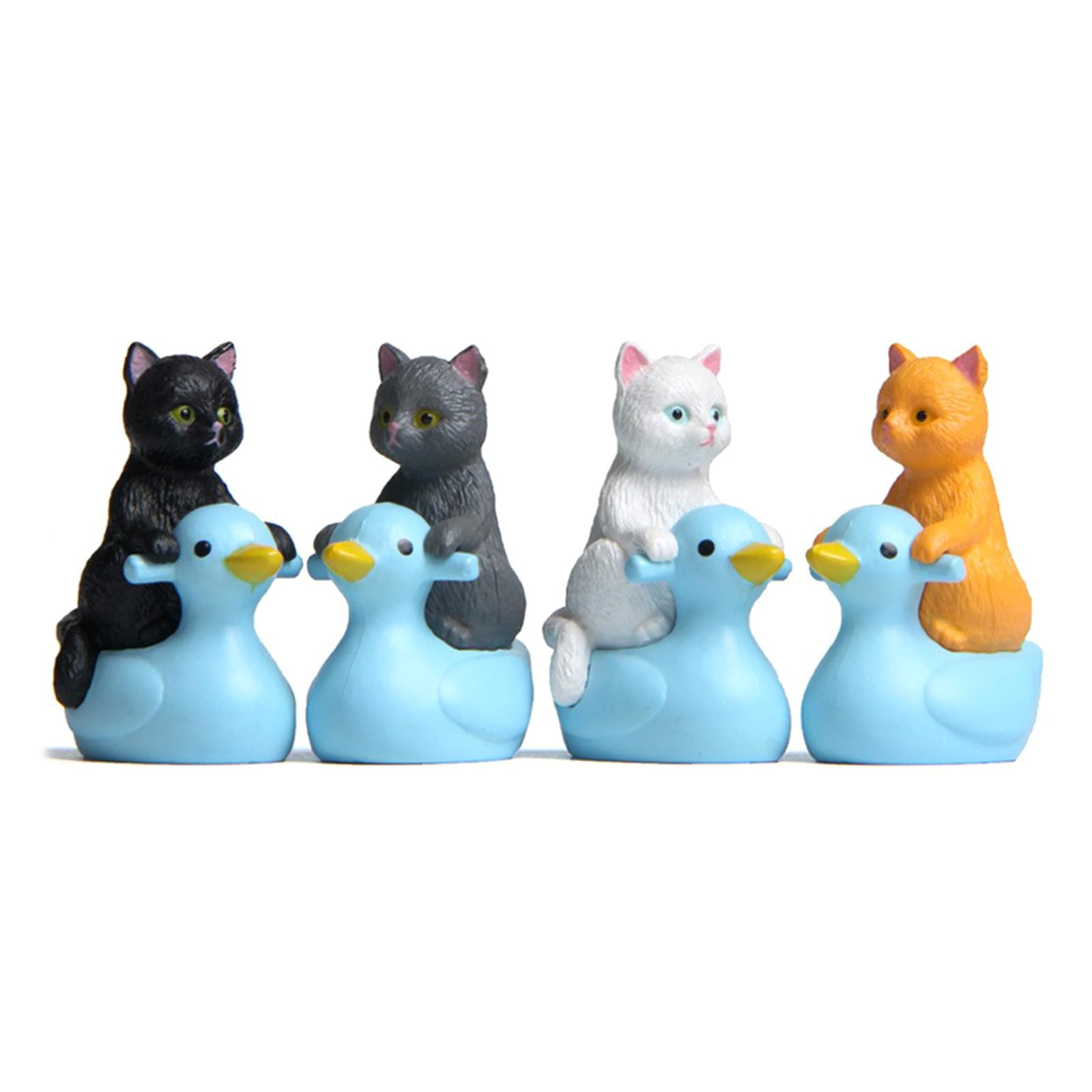 GMBYLBY Minis Sitting Ducks Cats Miniature Figurine, Fairys Garden Accessories for Garden, Landscape, Plant Pots, Bonsais Craft Sitting Ducks Statues