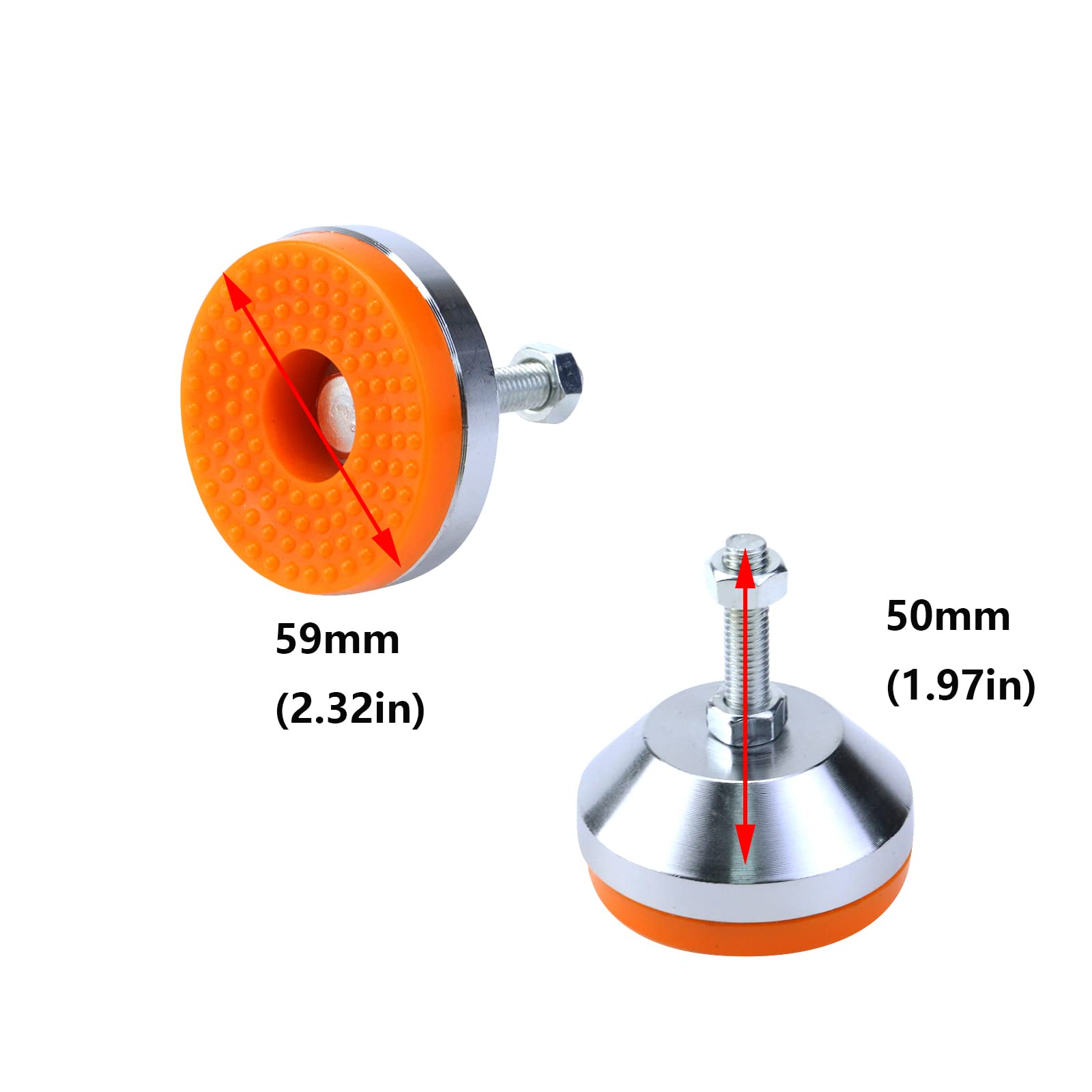 Fine Thread Machine Leveler Industrial Equipment Levelers Heavy Duty Leveling Feet 4-Pack - M12 ...