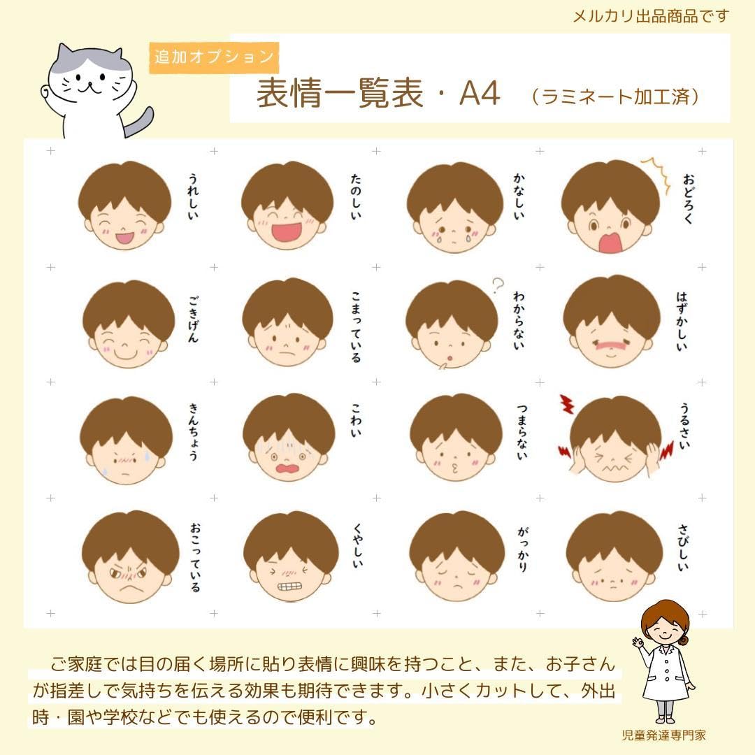 Amazon.co.jp: 知育 表情 絵カード 気持ち 男の子 自閉症 視覚