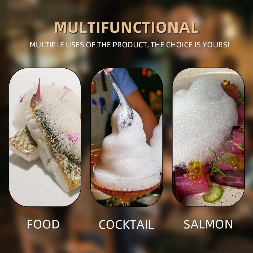 AnchorChef Molecular Gastronomy Foam Generator, Foam Generating Kit, Professtional Chef Cooking Tool (silver)