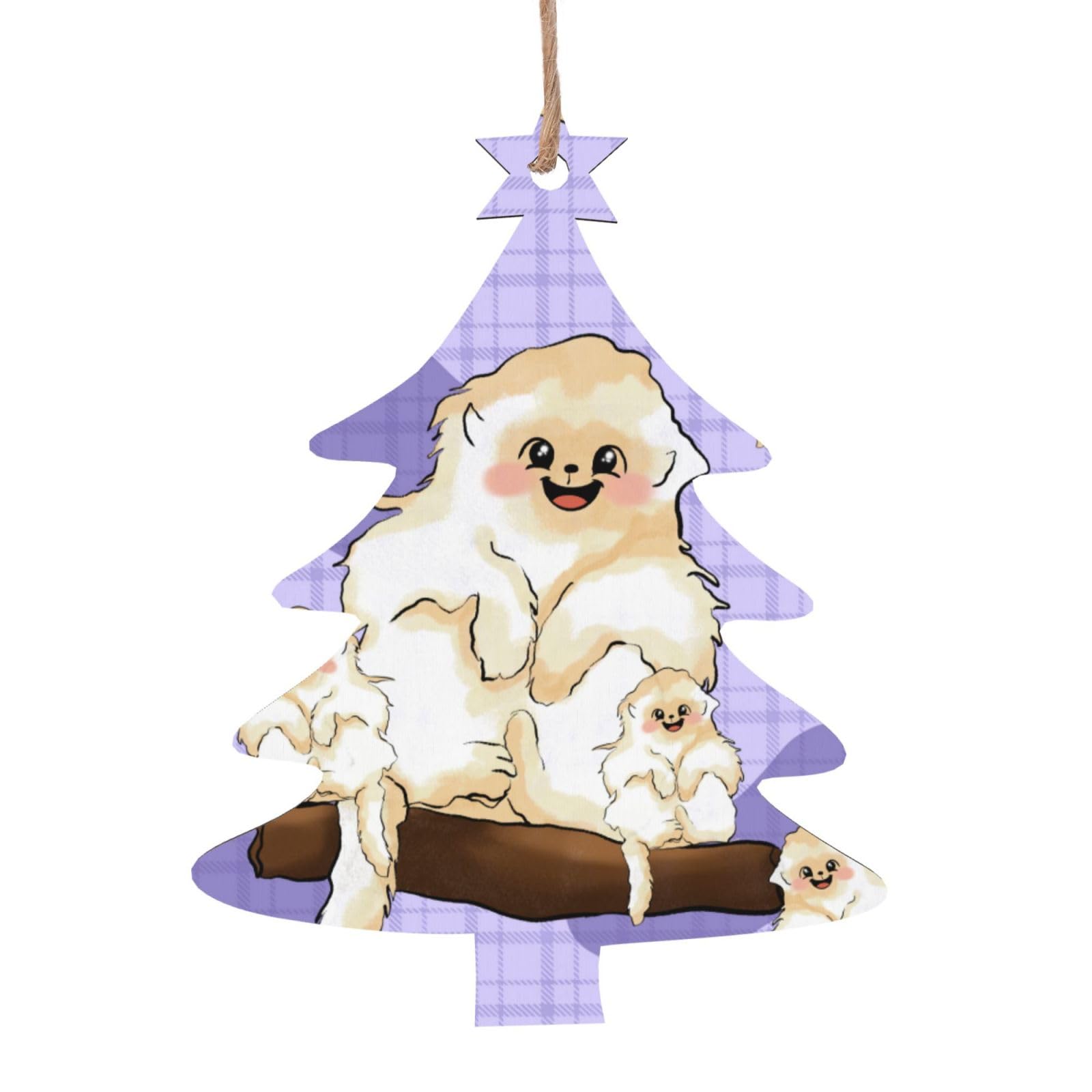 Cute Golden Monkey Printed Christmas Wooden Pendants, Simple and Environmentally Friendly, Holiday decorationsã€‚