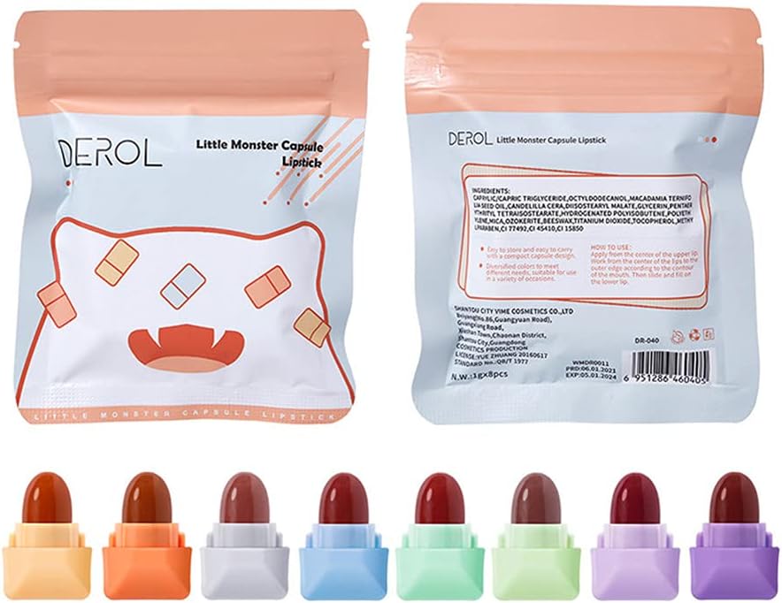 8 Pcs Mini Candy Matte Lipstick Set Velvet Lipstick Set Nonstick Cup Easy To Color Long-lasting Waterproof Swab Lipstick Makeup Gift Set