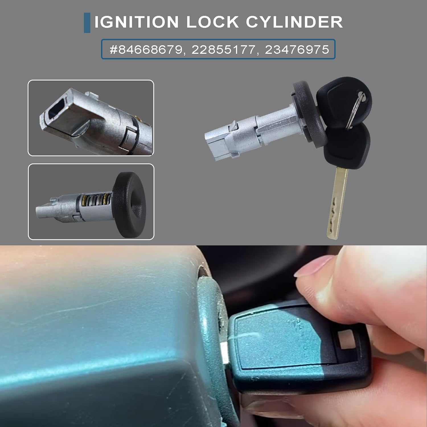 Lock Cylinder Set, 84668679 13590041, Ignition&Driver Side Door, Tailgate, Instrument Panel Compartment Lock Cylinder, Compatible with Chevy Silverado, GMC Sierra 1500 2500HD 3500HD 2014-2019