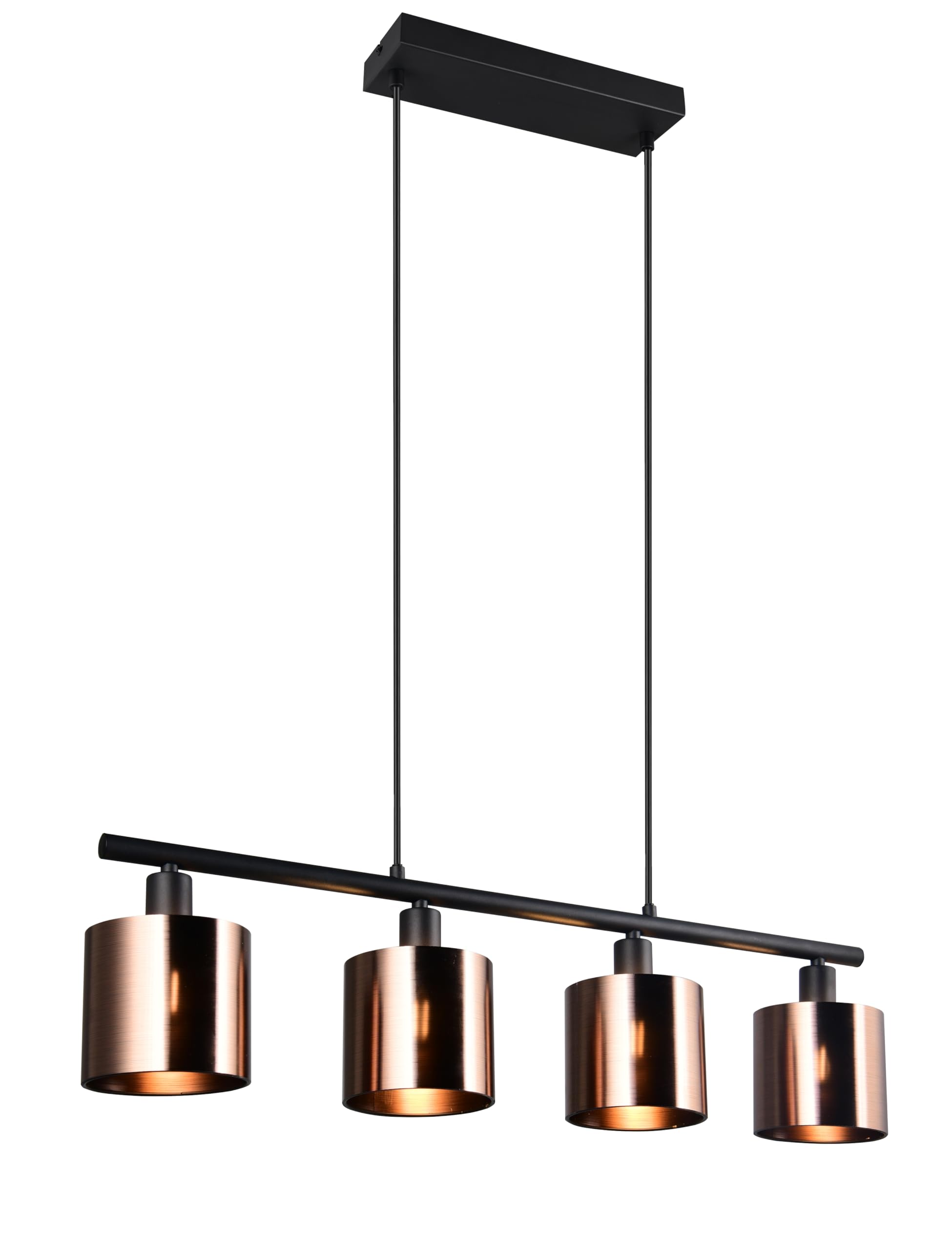 RL LIVE YOUR LIGHT R36304064 - Lámpara LED colgante Jason, metal negro mate, pantallas de plástico color bronce, excl. 4x E14