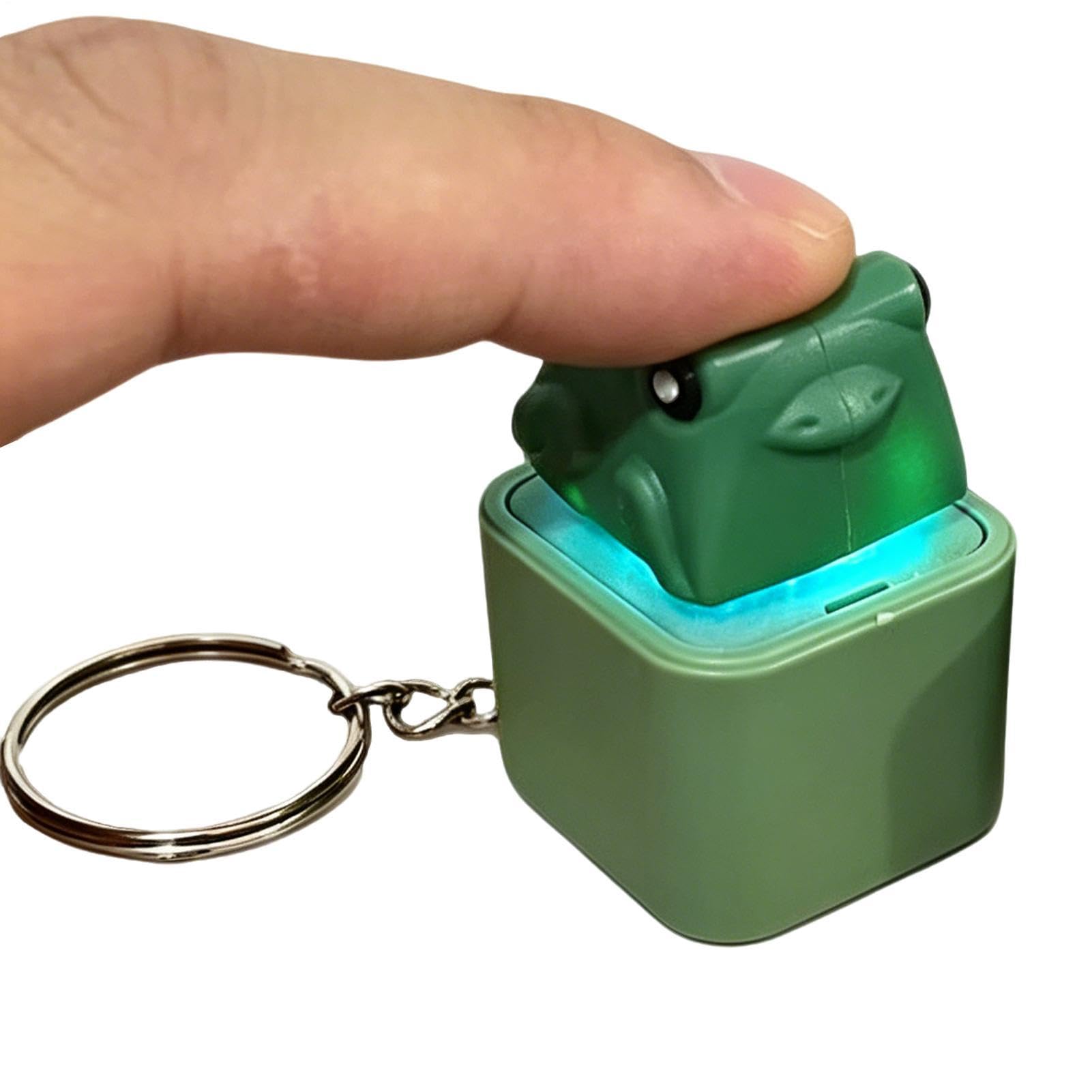 Fidget Keychain - Frog Shape Stress Relief Gadget, Button Fidget Toy for Women, Men, Kids Adults, Indoor Outdoor Traveling School Leisure Shopping Office Use, Anti Stress Toy