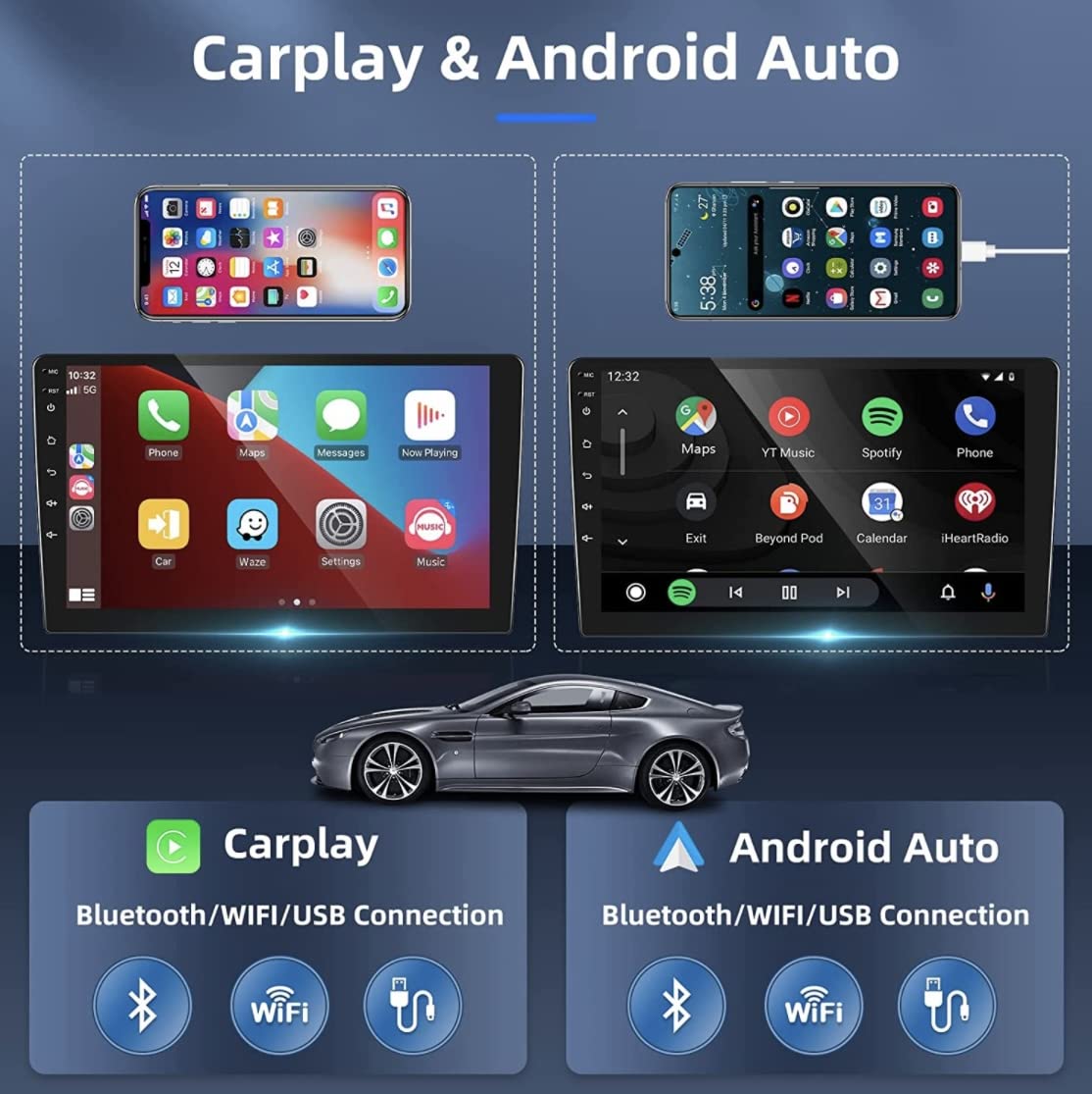 Android 14 Autoradio Navigatore per Nissan Qashqai J11 X-Trail T32 Rogue 10.1" Pollici Car Tablet Stereo Wireless Carplay Android Auto Bluetooth Radio, compatibile con le telecamere 360° Di Serie
