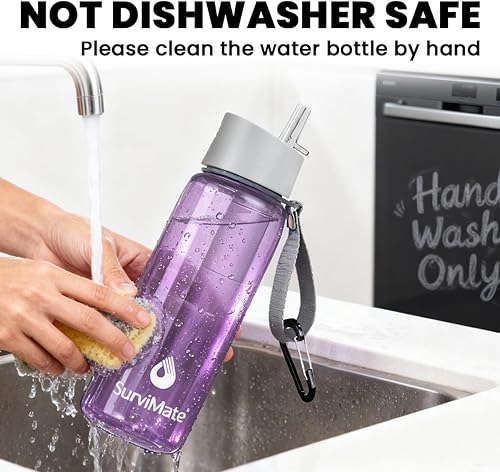 Miniatura 9 de SurviMate - Botella de agua filtrada de ultrafiltración de 5 etapas 0.01μm, material libre de BPA, botella de filtro de agua portátil certificada