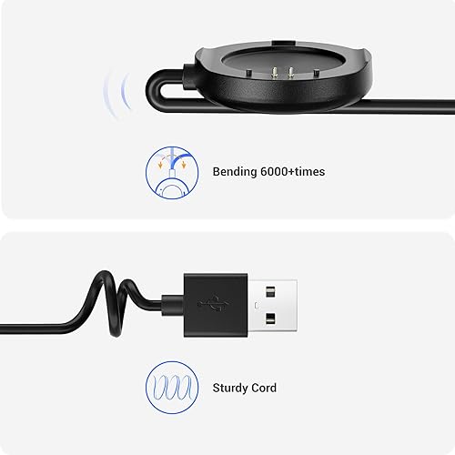 Miniatura 2 de TUSITA Cargador compatible con brazalete Wahoo TICKR FIT de ritmo cardíaco - 1M