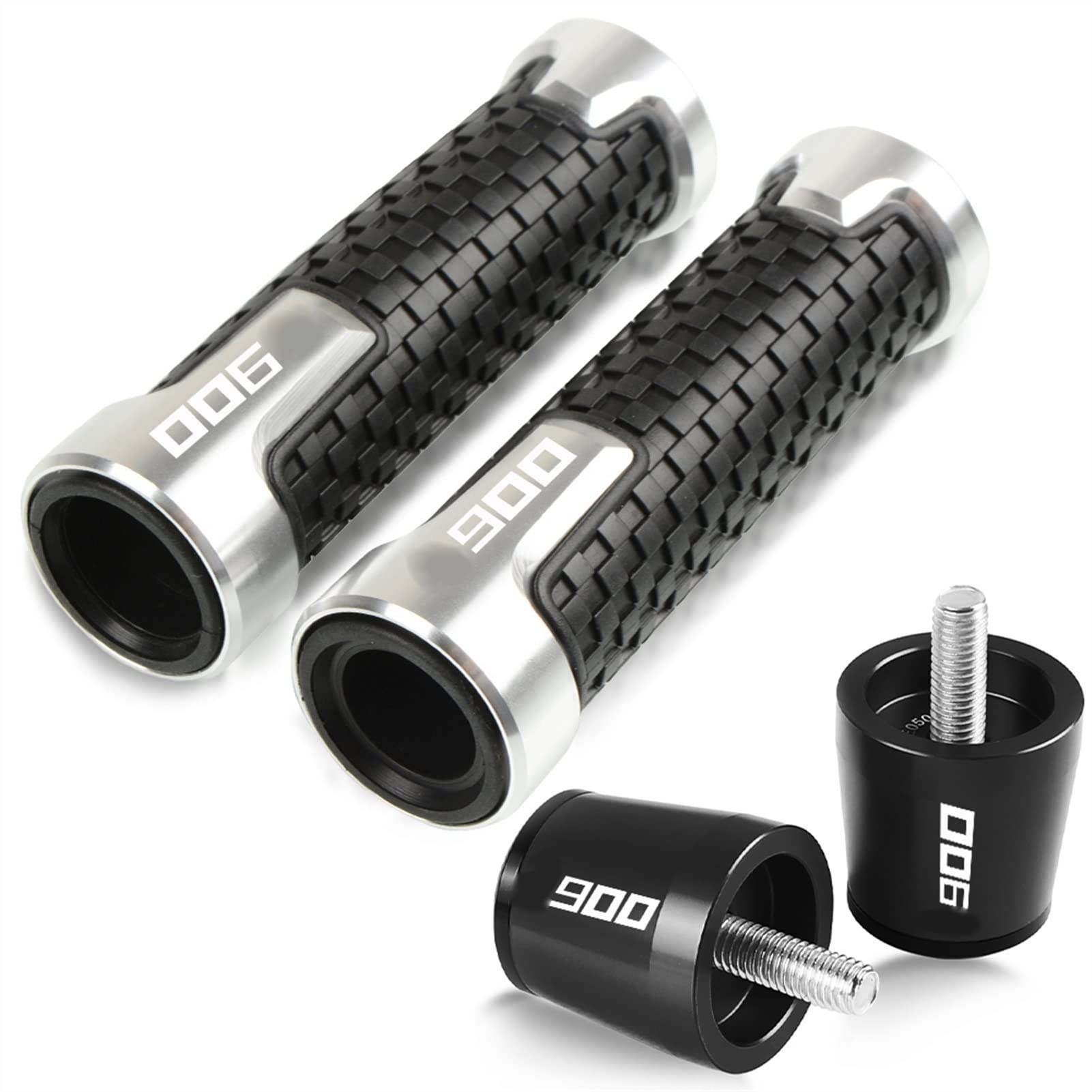 Guidon poignées caoutchouc Kawasaki Ninja 900 Z900 embout de poignée argent 22mm