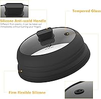 Vista 3 de Cubierta de vidrio para salpicaduras de microondas con silicona plegable para cubierta de alimentos, cubierta de placa de 10.8 pulgadas con guantes