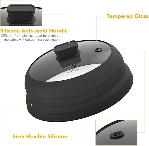 Miniatura 5 de Cubierta para salpicaduras de microondas, tapa protectora de salpicaduras con silicona plegable para cubierta de alimentos, 10.5 pulgadas, paquete