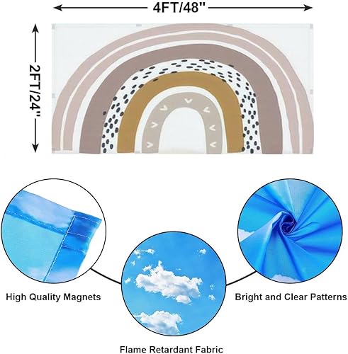 Miniatura 3 de Fundas decorativas fluorescentes para luces de techo, paquete de 6 unidades, estampado de arco iris bohemio para sala de juegos, dormitorios de