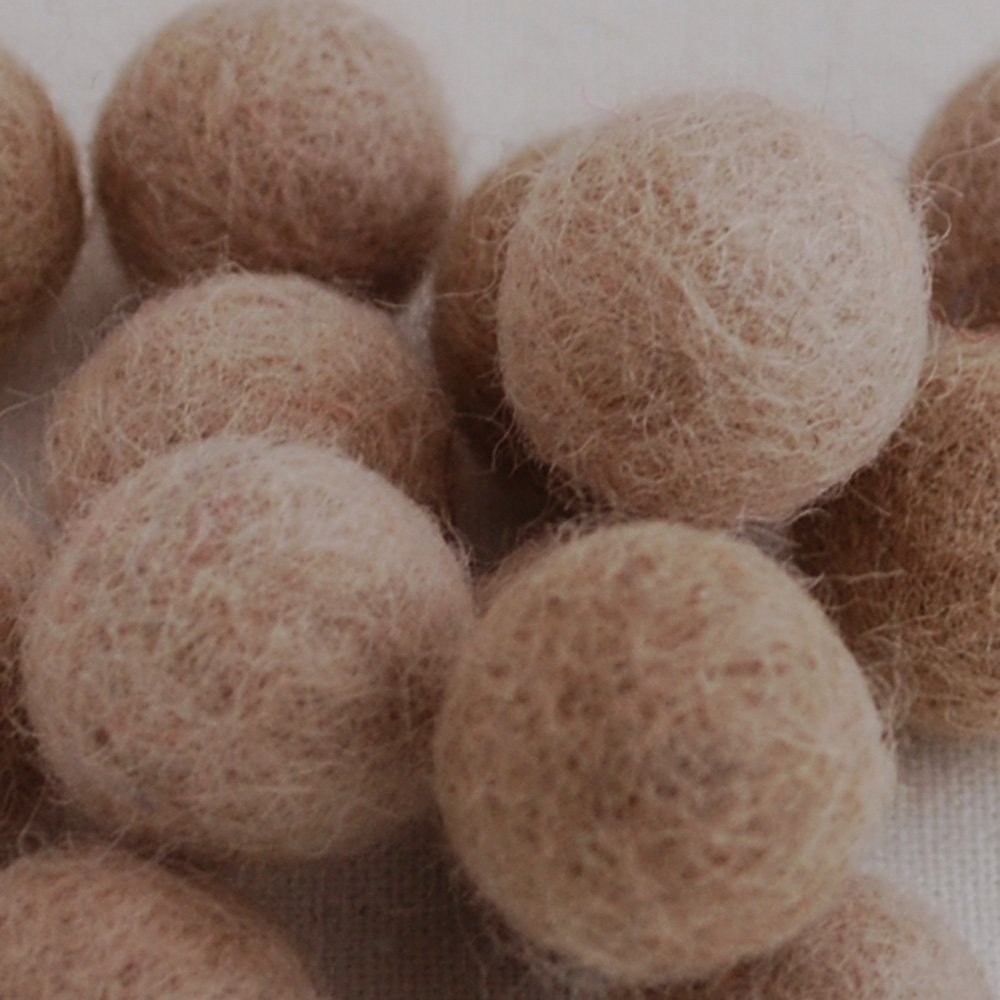 Oriental Direct 100% Wool Felt Balls - 2cm - 10 Felt Balls - Light Latte
