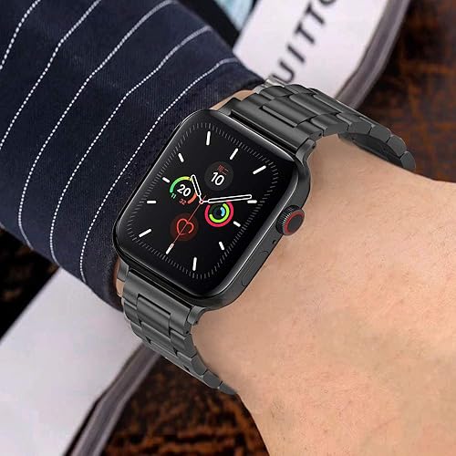 Miniatura 6 de Correa de acero inoxidable compatible con Apple Watch de 1.65"1.73"1.77" (424445 mm), cierre de hebilla de metal, para Series 7654321 Sports Edition