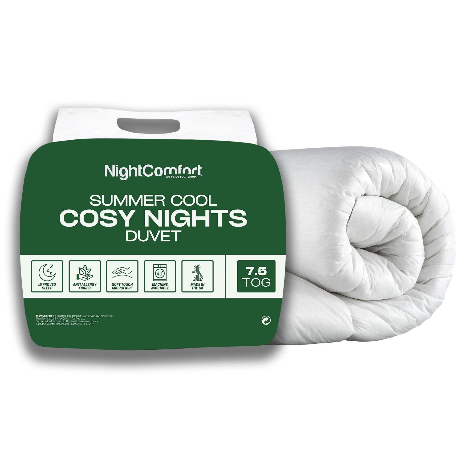 Night Comfort Feels Like Down Anti Allergy 7.5 Tog Duvet, Soft Quality All Season Bed Quilt (240x220)