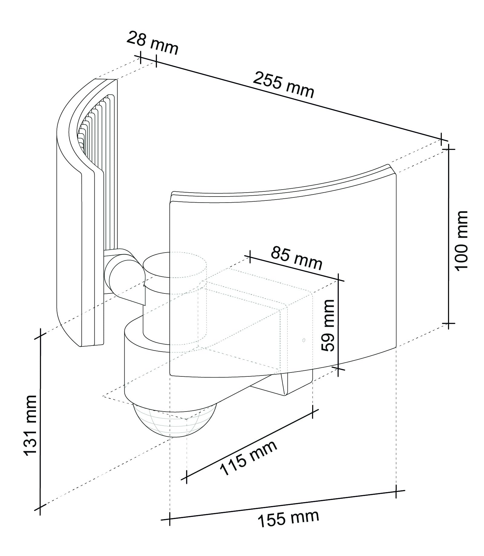 SEBSON LED Außenleuchte Bewegungsmelder IP65, Wand, / Eckmontage, anthrazit | 40W 3500lm kaltweiß, Wandleuchte Sensor 10m/ 240°, zwei Fluter 230V
