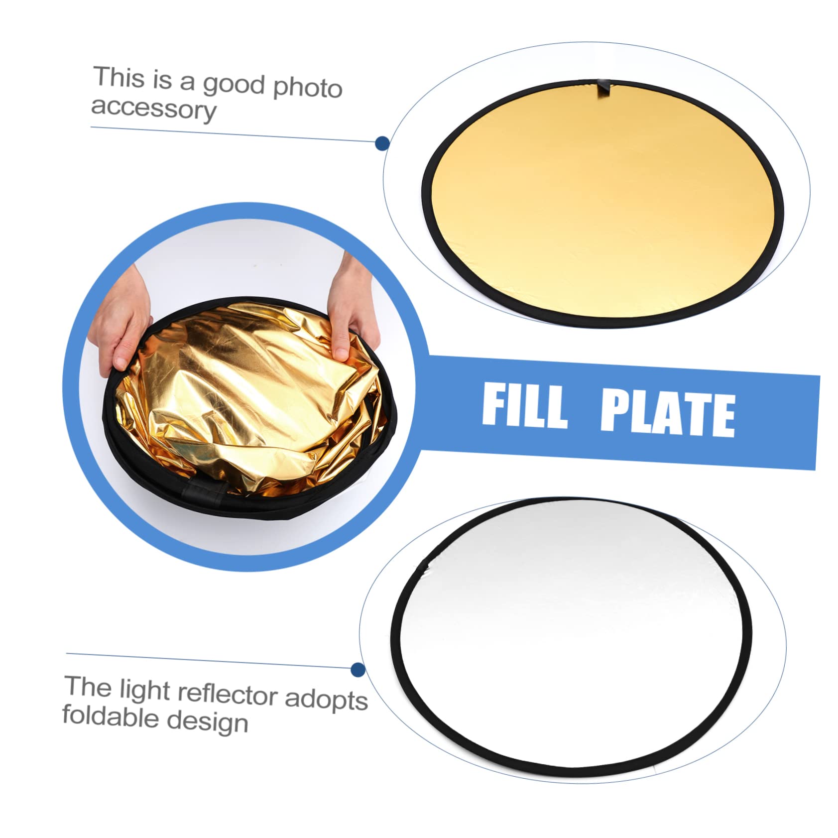 GAROZATION 1 Set Photographic Reflector Photography Lighting Reflector Camera Photo Flash Reflector Photography Studio Flash Video Reflector Light Reflector Reflective Coated Nylon Cloth