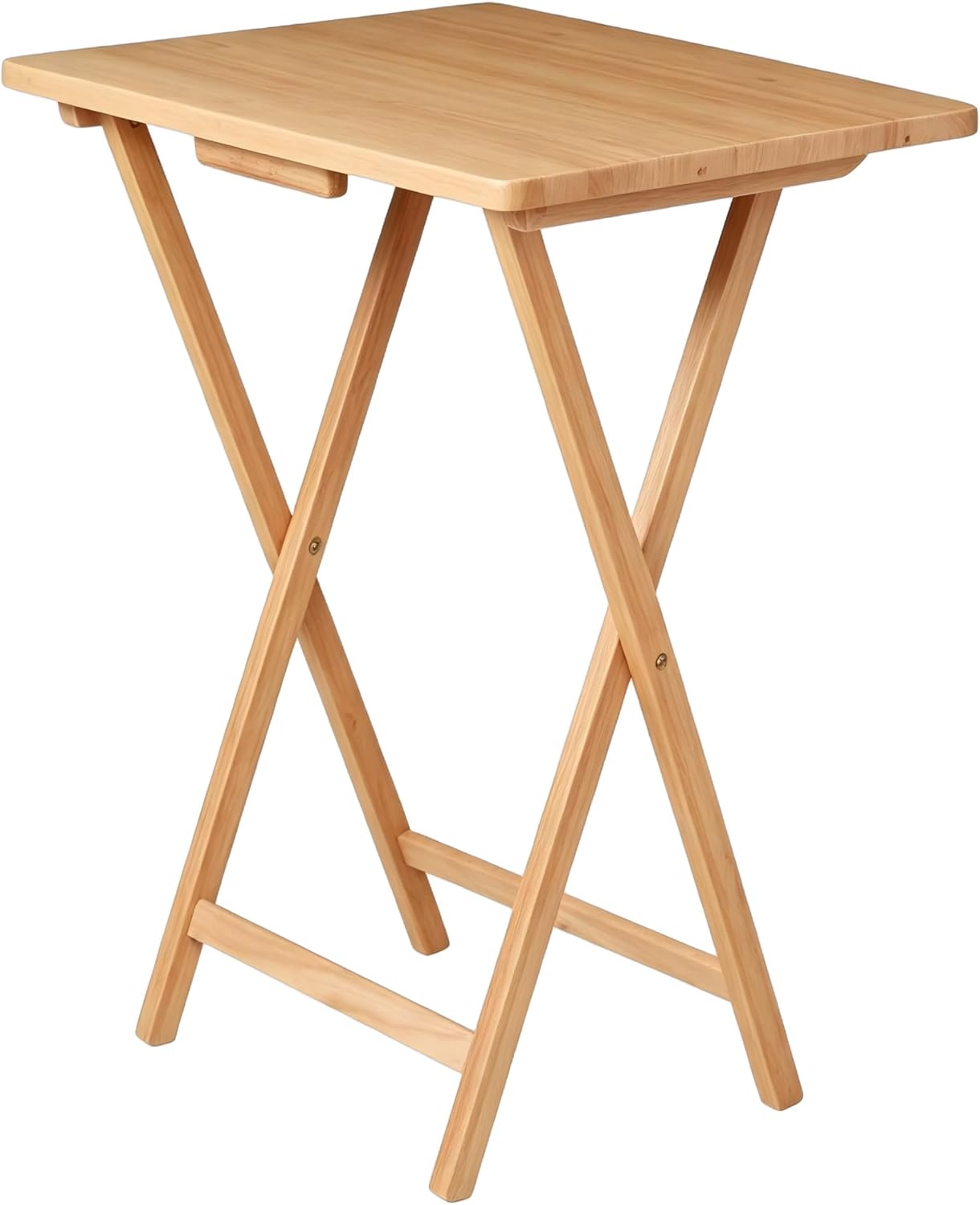 Foldable TV Tray, Indoor Use for Compact Areas, Practical TV Dinner Table, Easy to Store Folding TV Table（Rubberwood）