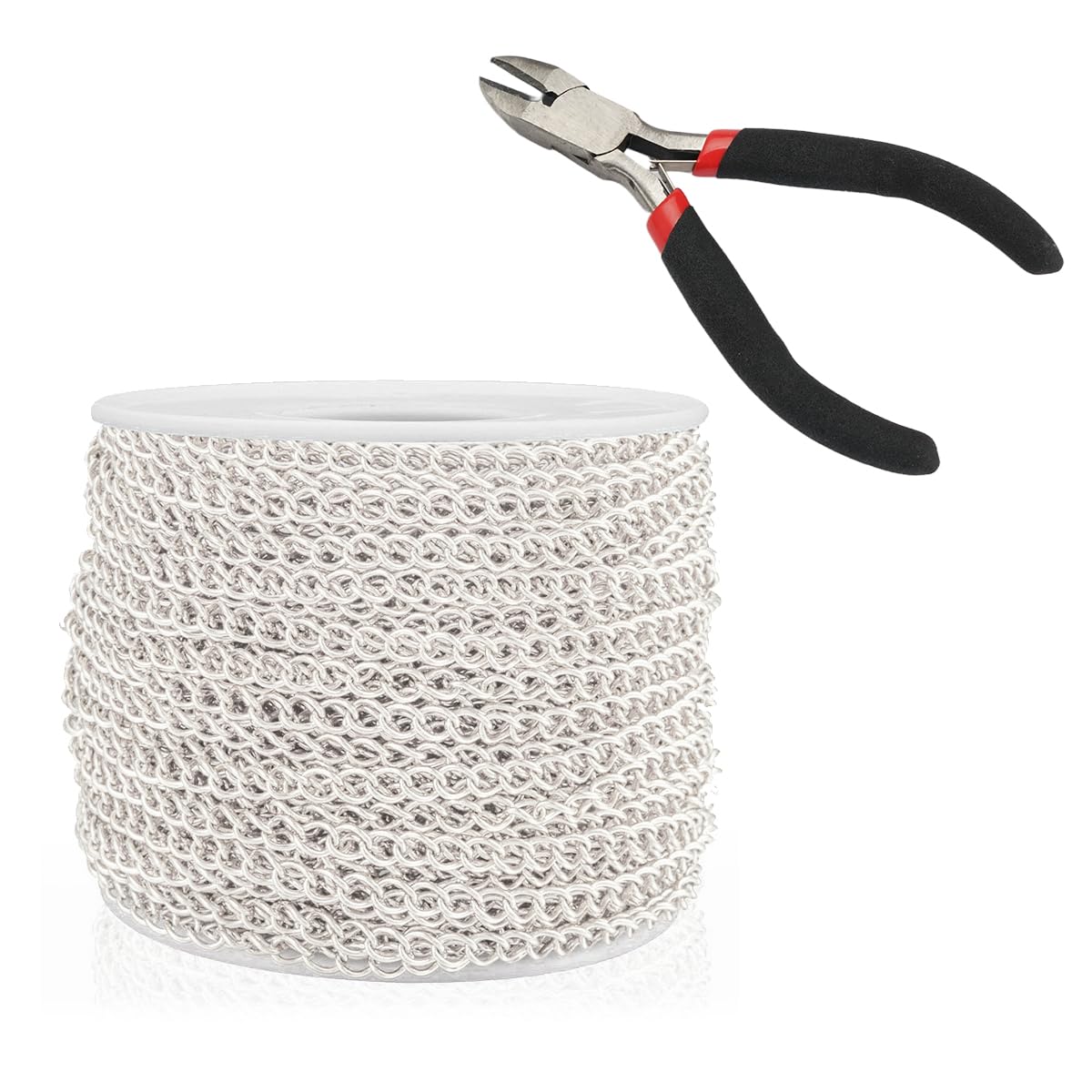 Catene di prolunga per braccialetti sfusi con catena di coda di estensione per collane in acciaio inossidabile da 5 metri per accessori per la creazione di gioielli fai-da-te