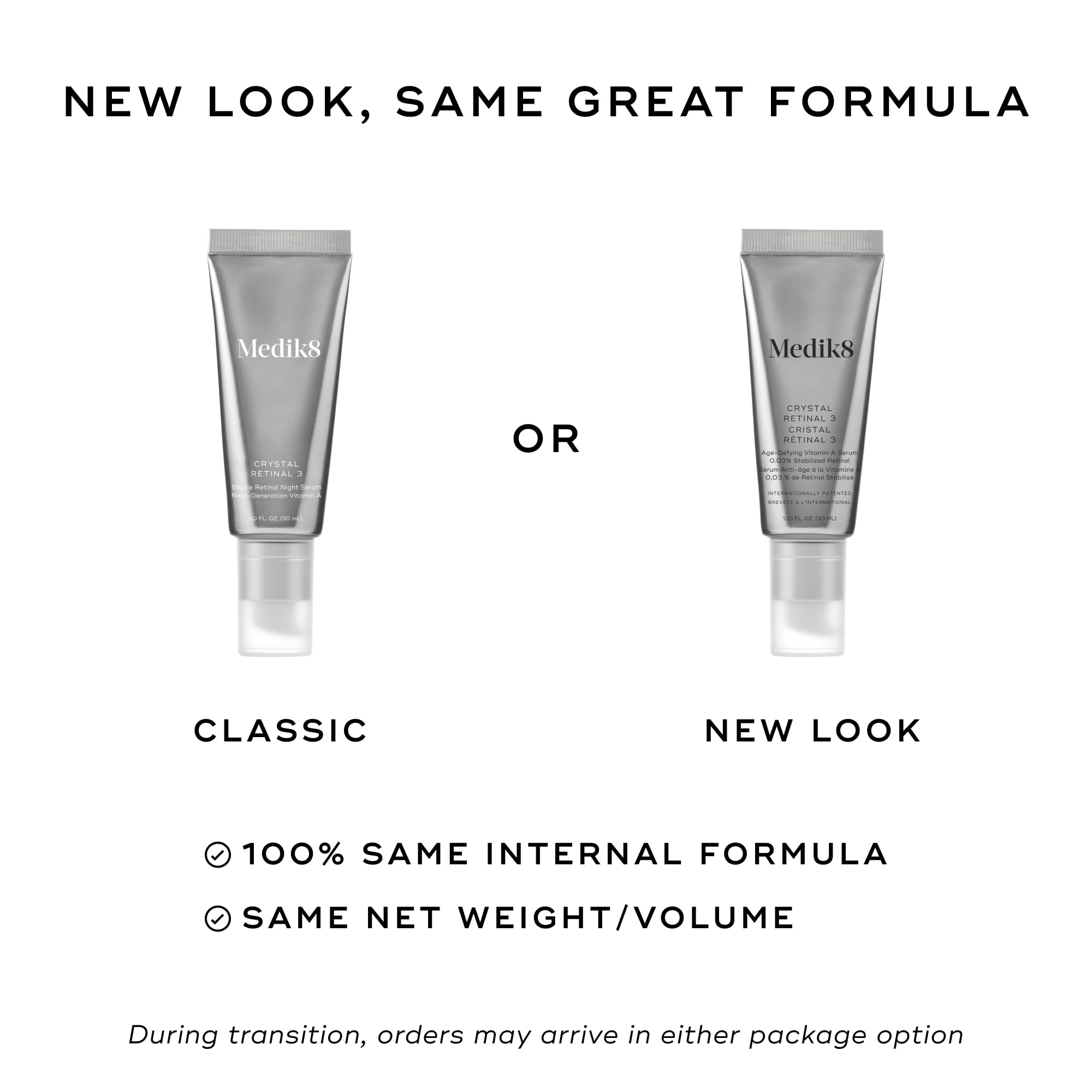 Medik8 Crystal Retinal 3 - Firming, Advanced Skin Retinaldehyde Face Serum - Night Serum with Hyaluronic Acid and Vitamin E - Gluten Free - 1 oz