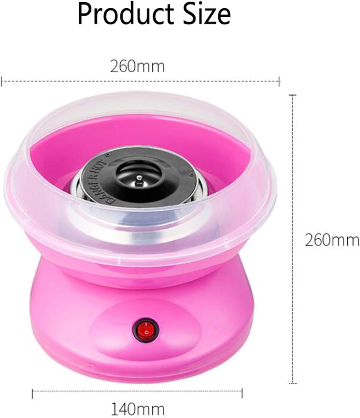 CUSMA Mini Máquina De Algodón De Azúcar, Máquina Eléctrica De Hilo De Azúcar De Algodón De 500W, Regalo Dulce para Fiestas De Niños En El Hogar,Rojo