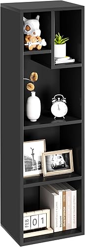 Miniatura 29 de VECELO - Librero pequeño blanco de 3 cubos, estante que se adapta a los libros de tapa dura más altos, disponible horizontalmente, organizador