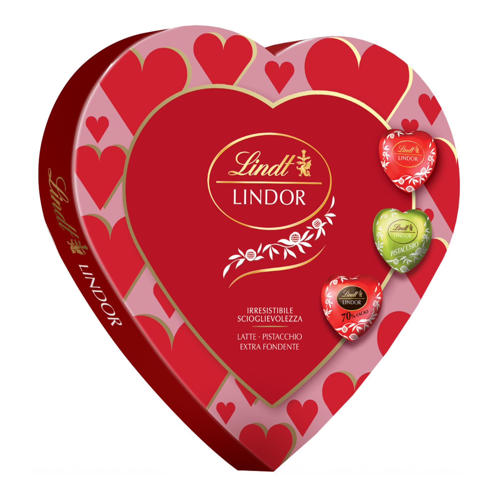 Lindt San Valentino Scatola Regalo a Forma di Cuore Assortita con cioccolatini Lindor, Formato 178 g
