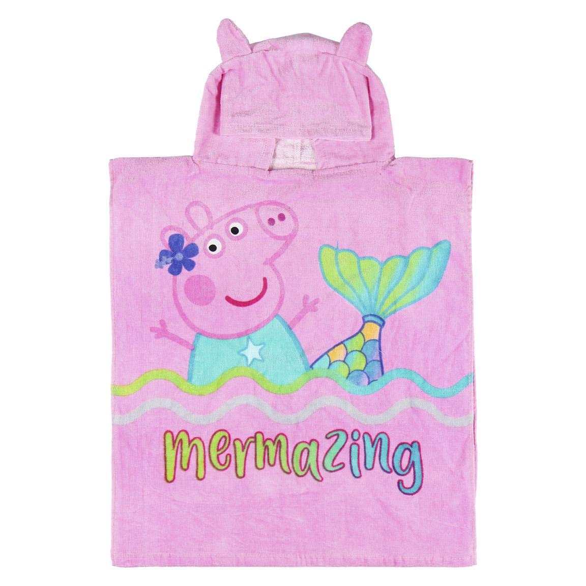 Cerdá Unisex Kids Toalla Poncho Infantil Con Capucha De Peppa Pig Cotton Poncho Applications Peppa Pig Not Applicable, Rosa, 50 x 115 centimeters