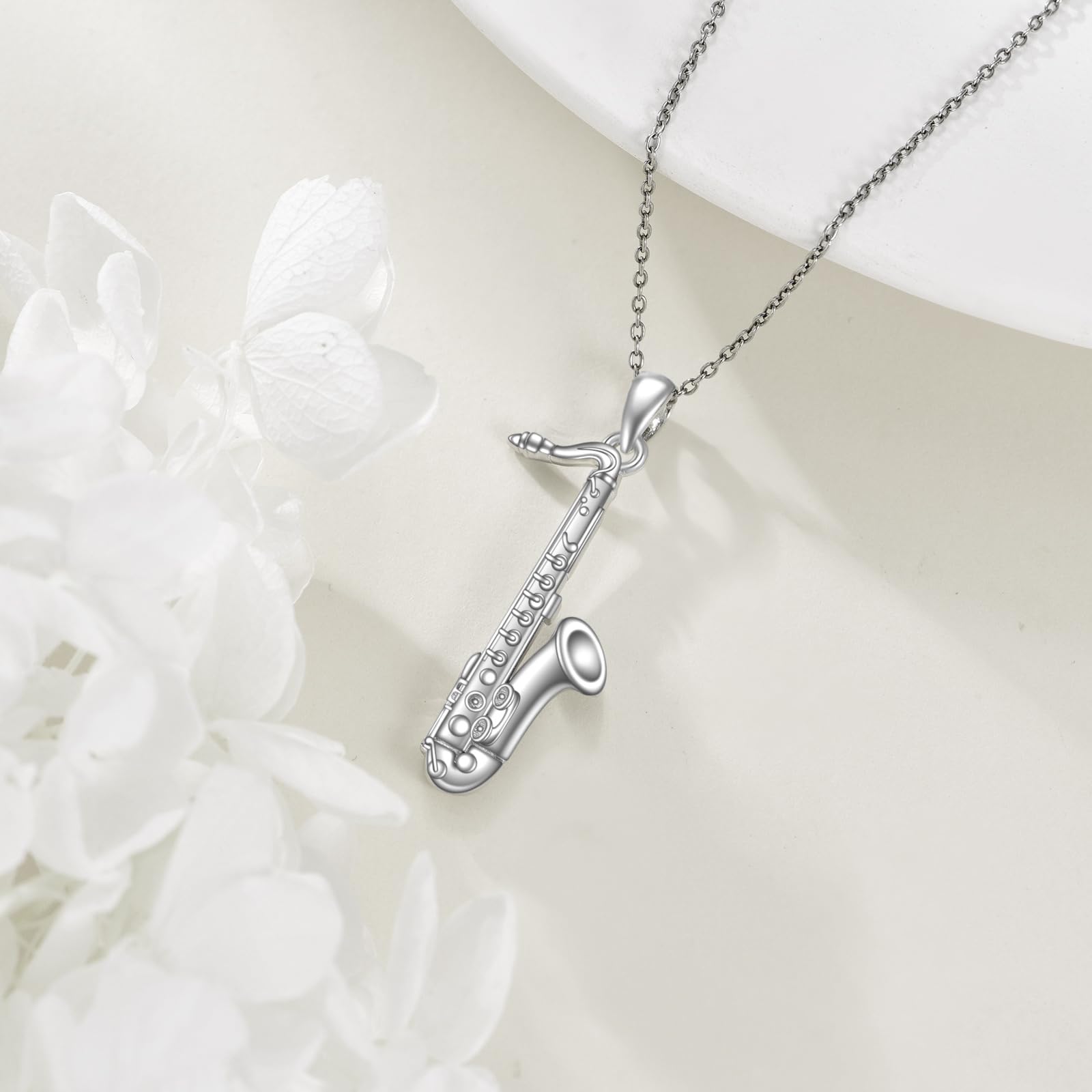 YFN Musikinstrument Kette 925 Sterling Silber Musik Liebhaber Anhänger Halskette Schmuck Geschenke für Damen Herren