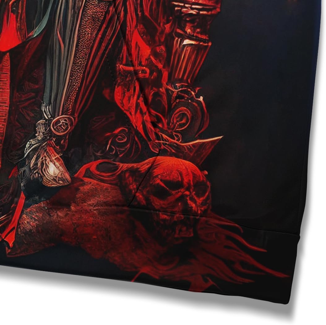 Men's Novelty Skull Print Hoodie Sweatshirt Pullover with Pocket - Image 4