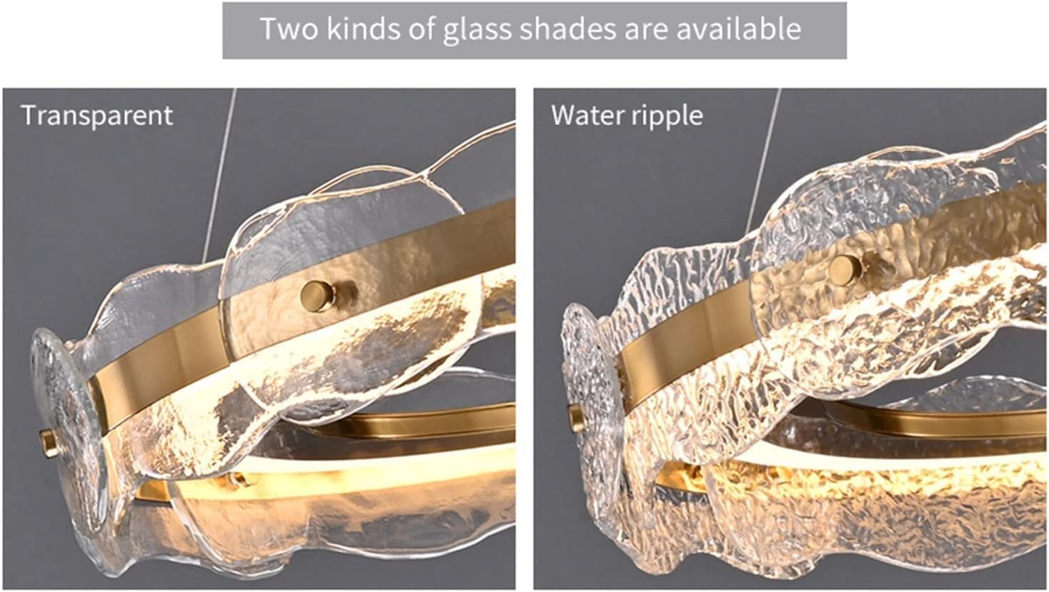 高級ペンダントライト ラウンドウェーブガラス吊り下げランプ リビングルーム レストラン 屋内 透明天井シャンデリアランプ 室内装飾用