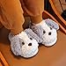 Zonkacen Children Boys Girls Non Slip Fashion Cute Animal Winter Slippers for Indoor House Bedroom Living Room Balcony Guest Walk Cold Weather Gray 1-2 Big Kid
