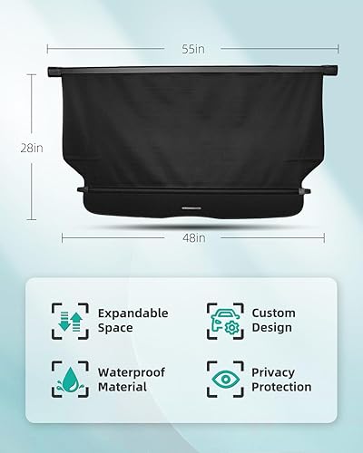 Miniatura 24 de Cubierta de carga para Toyota RAV4 2.5L retráctil para maletero trasero 2019-2023, cubierta de seguridad para equipaje, blindaje impermeable