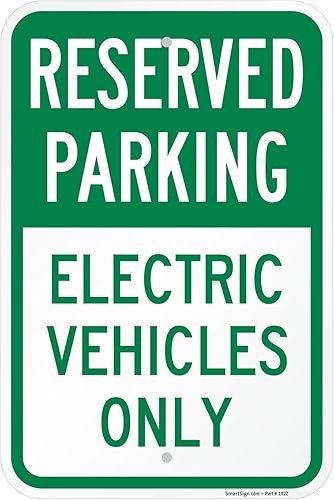 Letrero SmartSign Reserved Parking - Electric Vehicles Only  12 x 18 aluminio