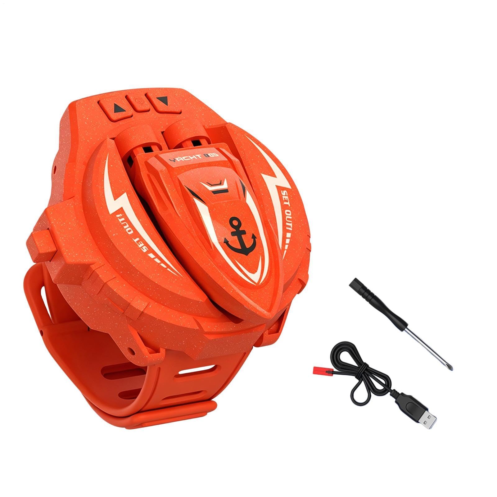 Mini Bateau Radiocommandé - Électrique Portable 2,4 GHz,à Batterie Rechargeable | pour l'Été, l'Intérieur, l'Extérieur, la Piscine, la, Le Lac, la Rivière, l'Étang